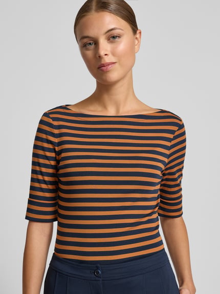 Lauren Ralph Lauren T-Shirt mit 1/2-Ärmel Modell 'JUDY' Cognac Melange 3