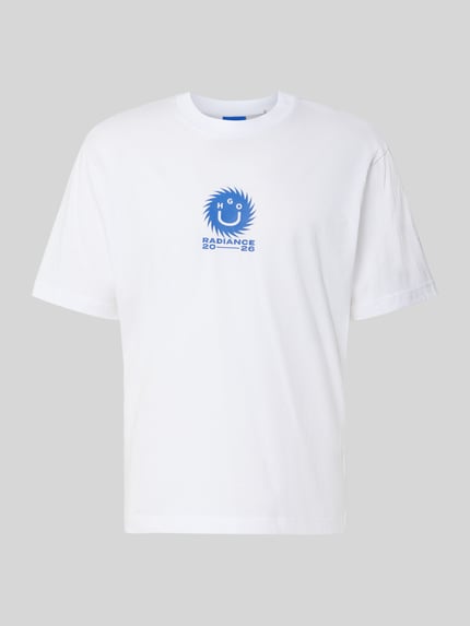 HUGO Blue Regular Fit T-Shirt aus reiner Baumwolle Modell 'Nunarix' Weiss 2