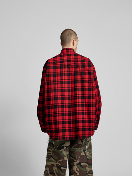 VETEMENTS Vrijetijdsoverhemd met labelprint Rood - 5