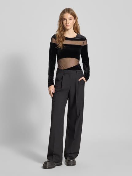 LeGer Semitransparentes Longsleeve Modell 'Fray' Black 1
