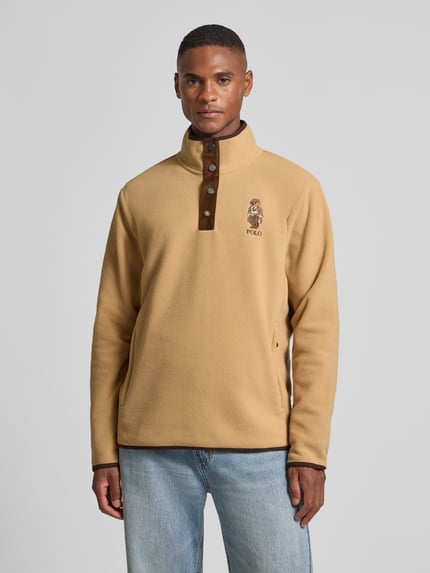 Polo Ralph Lauren Regular fit schipperstrui met stitching Camel - 4