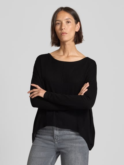 VERO MODA Sweter o kroju comfort fit z dzianiny z mieszanki wiskozy model ‘BREEZE AURA’ Czarny 4
