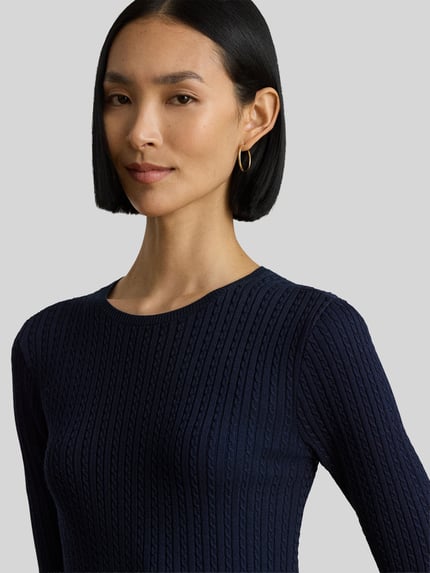 Lauren Ralph Lauren Sukienka z dzianiny z plisowanym dołem spódnicy Granatowy 6