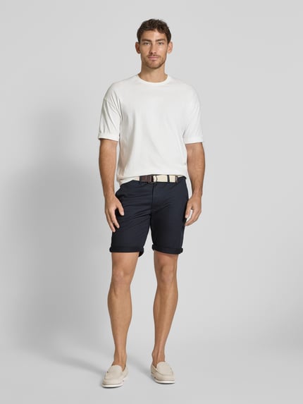 MCNEAL Slim Fit Bermudas mit Gürtel Marine 1