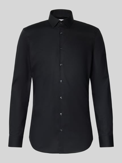 Jake*s Koszula biznesowa o kroju super slim fit z popeliny Czarny 2
