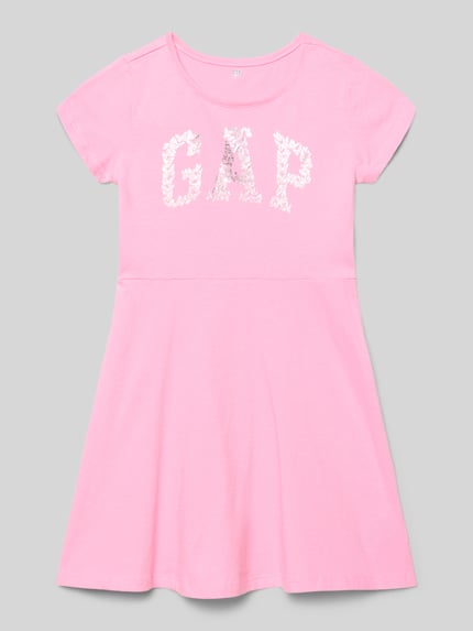 GAP regular fit jurk met logoprint Felroze - 1