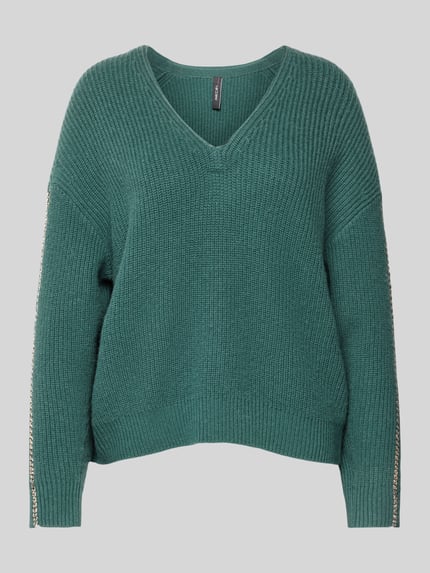 Marc Cain Gebreide pullover van lanawol met V-hals Donkergroen - 2