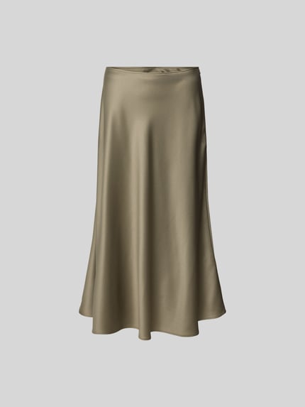 Produktfoto, Midirok uit satijn met ritssluiting van Juvia, dames midirok, smalle pasvorm, midilengte, totale lengte maat S 81 cm, bandwijdte 38 cm