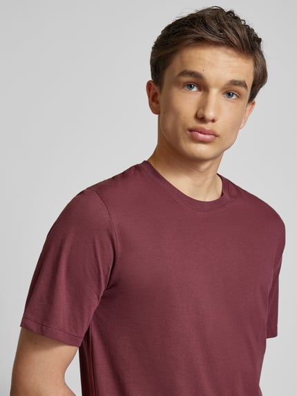 JACK & JONES T-shirt z detalem z logo model ‘ORGANIC’ Bordowy 3