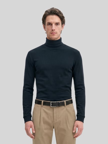 Marc O'Polo Regular Fit Langarmshirt aus reiner Baumwolle Marine 4