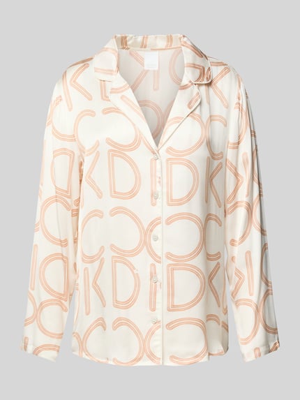 CCDK Copenhagen Pyjama-Oberteil mit Label-Print Modell 'Josephine' Offwhite 1
