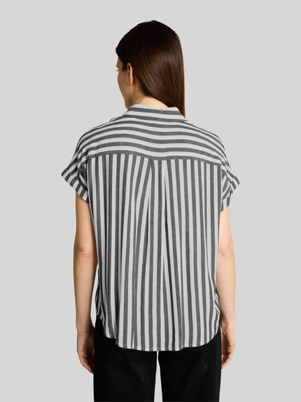 Tom Tailor Regular Fit Bluse aus reiner Viskose  Marine 5