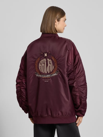 Karo Kauer Oversized Bomberjacke mit Eingrifftaschen Pflaume 5