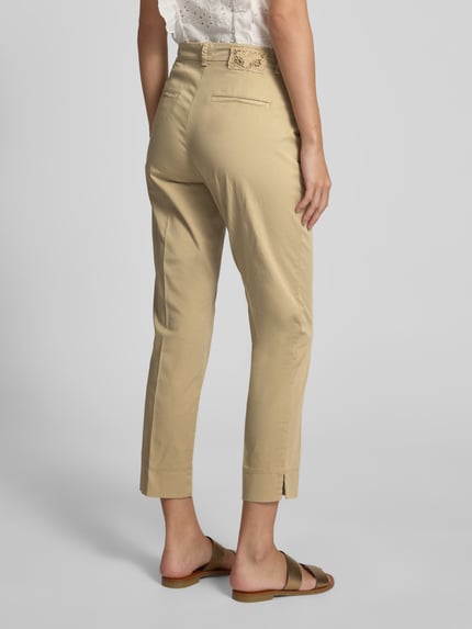 CAMBIO Skinny fit stoffen broek met persplooien, model 'STELLA' Camel - 5