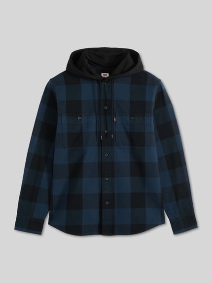 Levi's® Regular Fit Freizeithemd aus reiner Baumwolle mit Kapuze Dunkelblau 2