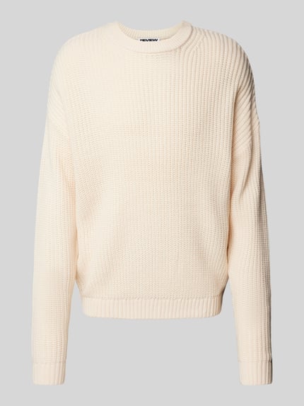 REVIEW Sweter z dzianiny z okrągłym dekoltem Écru 2