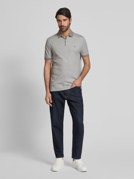 Tommy Hilfiger Regular Fit Poloshirt aus Baumwoll-Mix Mittelgrau 1