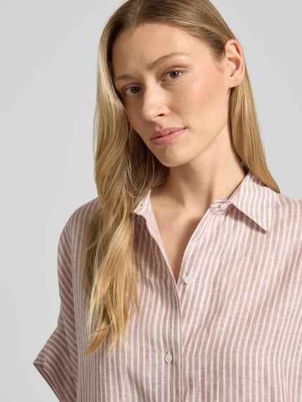 Weekend Max Mara Oversized Leinenbluse mit kurzem Arm Modell 'VERVE' Altrosa 3