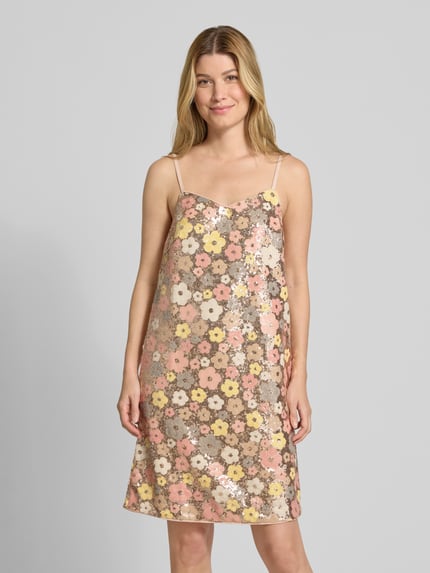 YAS Knielange jurk met pailletten, model 'LALEA' Roze - 4