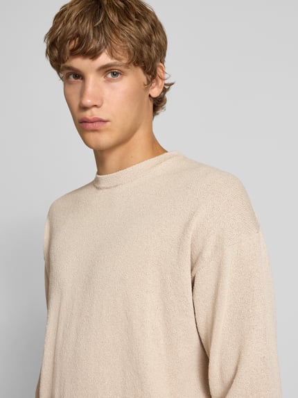 ONLY & SONS Relaxed Fit Strickpullover mit Baumwoll-Anteil Modell 'JOB' Beige 3