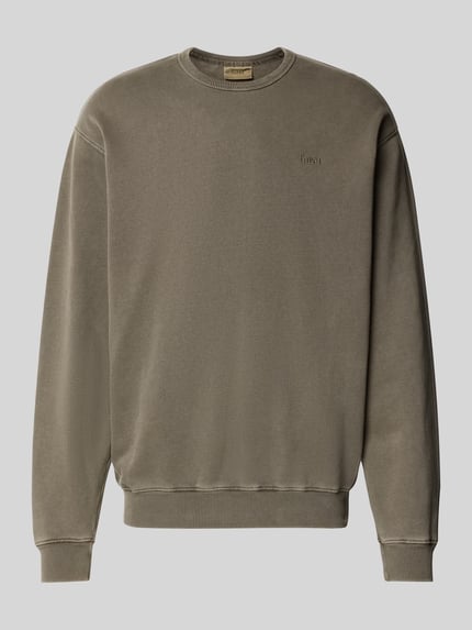 Produktfoto, Sweatshirt mit Label-Stitching von Forét, czysta bawełna ekologiczna, prosty krój, okrągły dekolt, prążkowane wykończenia, Długość tyłu w rozmiarze M: 68 cm