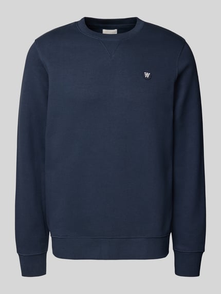 Wood Wood Sweatshirt mit Logo-Badge Modell 'Tye' Dunkelblau 2