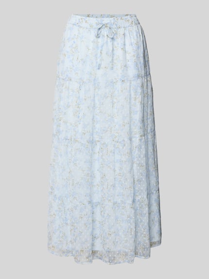 ONLY Ausgestellter Maxi-Rock mit elastischem Bund Modell 'LELIZA' Hellblau 2