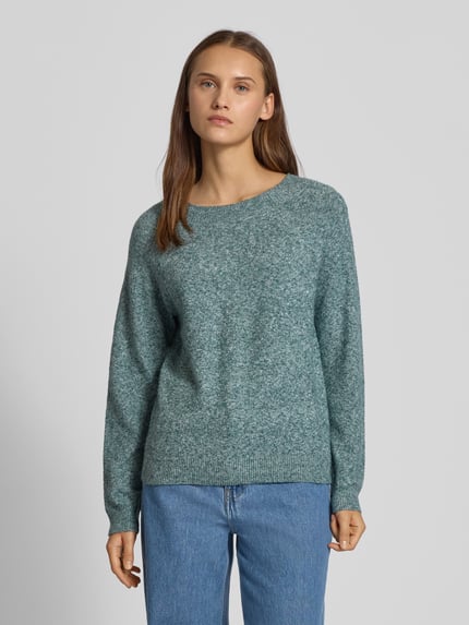 ONLY Sweter z dzianiny o kroju regular fit z raglanowymi rękawami model ‘RICA’ Oceniczny melanż 4