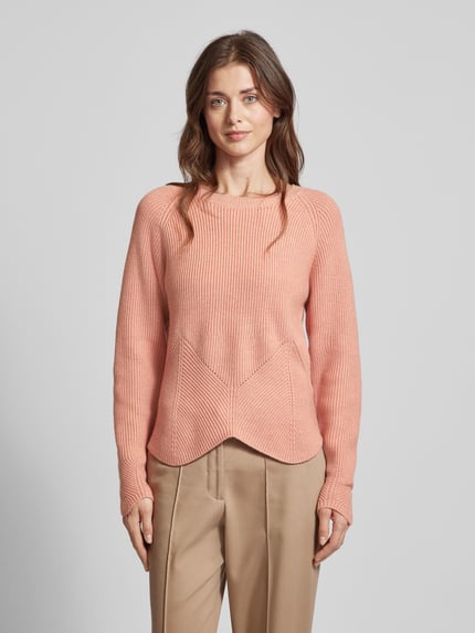 FREE/QUENT Strickpullover mit Rundhalsausschnitt Modell 'Claura' Altrosa Melange 4