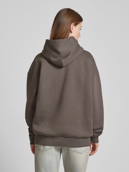 REVIEW Hoodie mit Label-Print Dunkelgrau 5