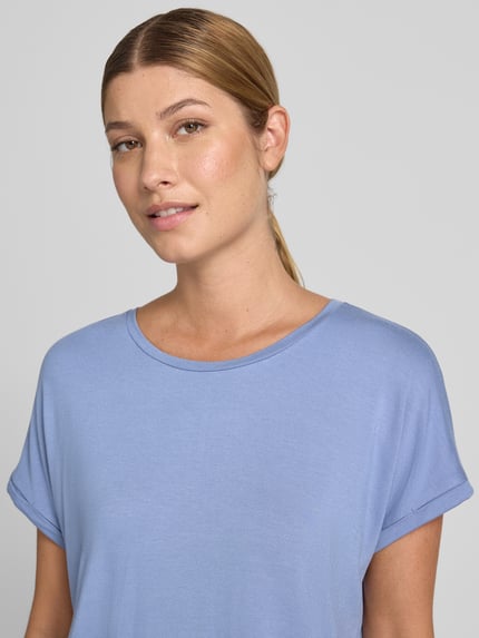 Christian Berg Woman T-Shirt aus Viskose-Mix mit Rundhalsausschnitt Jeansblau 3