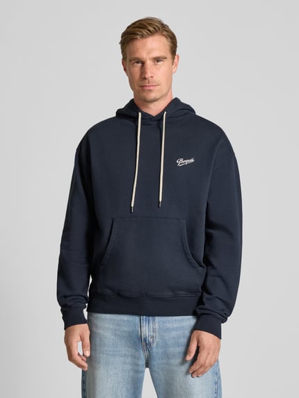 POMPEII BRAND Hoodie met labelprint, model 'SABONS DE POMPEII' Marineblauw - 4