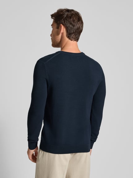Marc O'Polo Sweter z dzianiny o kroju regular fit z czystej bawełny Granatowy 5
