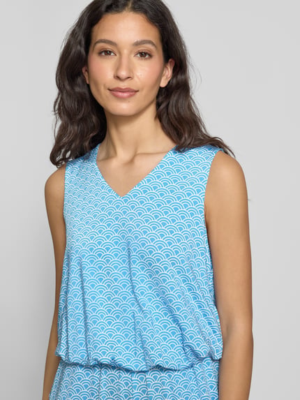 Milano Italy Jumpsuit mit V-Ausschnitt Bleu 3