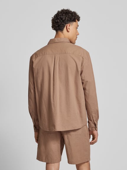 REVIEW Vrijetijdsoverhemd met knoopsluiting Roodbruin - 5