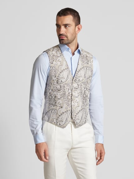 CG – CLUB of GENTS Gilet met strookzakken, model 'Plum' Beige - 4