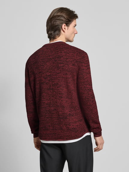 Tom Tailor Denim Regular Fit Strickpullover aus Baumwoll-Mix Dunkelrot 5