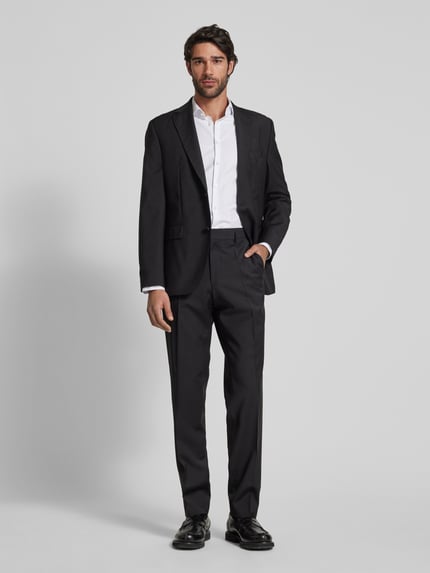 BOSS Regular fit pantalon met persplooien, model 'Lenon' Zwart - 1