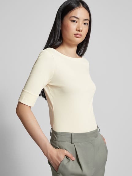 Lauren Ralph Lauren Regular fit T-shirt met boothals, model 'JUDY' Ecru - 3