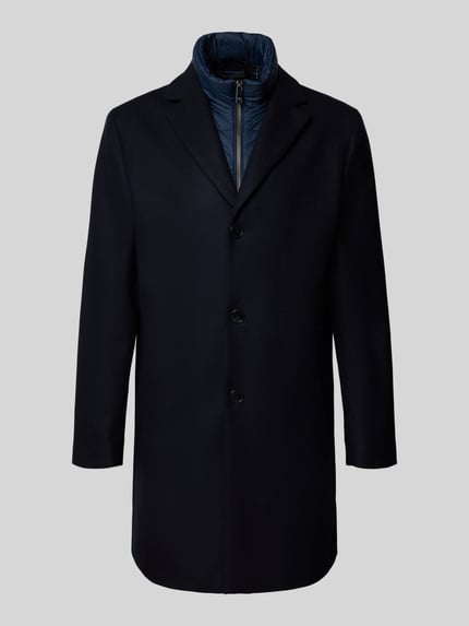 ROY ROBSON Lange jas van scheerwolmix in 2-in-1 look Marineblauw - 2