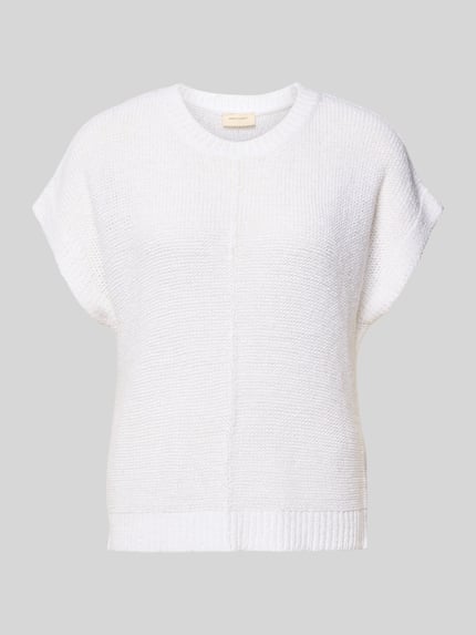 FREE/QUENT Gebreid shirt met kapmouwen model 'Estapper' Wit - 2