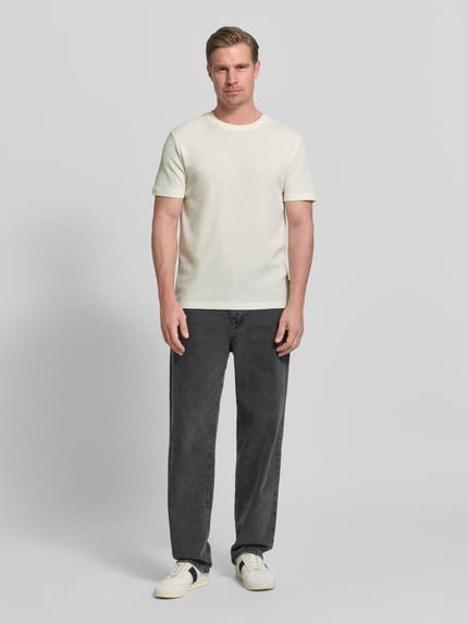 Tom Tailor Denim Regular Fit T-Shirt aus Baumwoll-Mix Offwhite 1