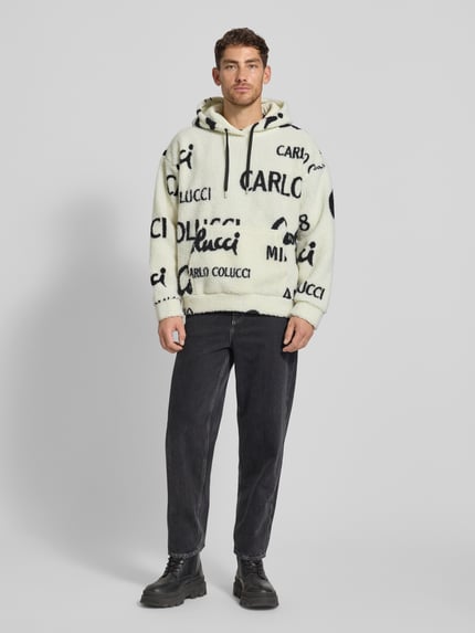 Carlo Colucci Oversized Hoodie mit Känguru-Tasche Offwhite 1