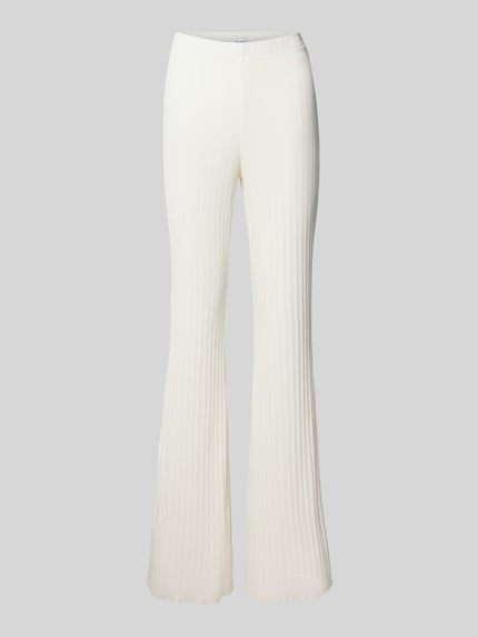 OH APRIL Flared cut broek met elastische band, model 'Lyle' Offwhite - 2
