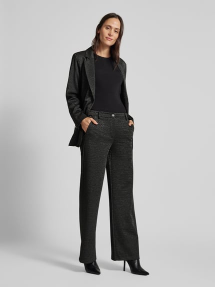 FREE/QUENT Wide Leg Stoffhose mit Effektgarn Modell 'NANNILUX' Black 1