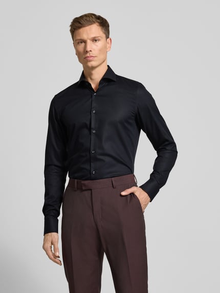BOSS Slim Fit Businesshemd mit extra langem Arm Modell 'HANK' Black 4