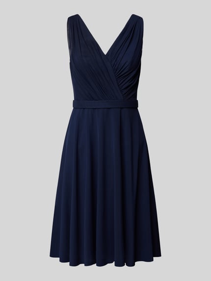 TROYDEN COLLECTION Cocktailjurk met V-hals Donkerblauw - 2