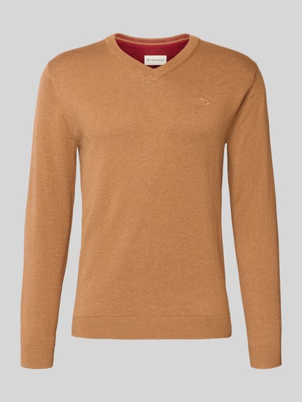 Tom Tailor Regular Fit Strickpullover aus reiner Baumwolle Hellbraun 2