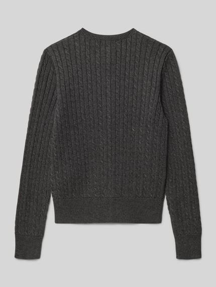 Polo Ralph Lauren Teens Strickjacke mit Zopfmuster und Label-Stitching Mittelgrau 3