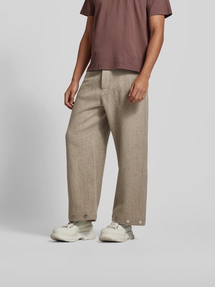 Nanushka Weite Stoffhose mit Taillengürtel Beige 4